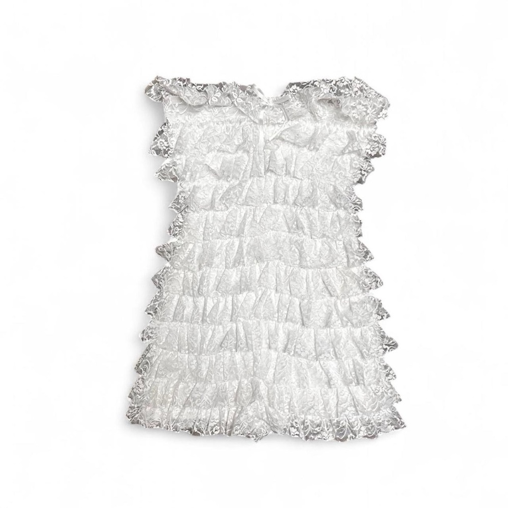 AKIRA Dessert Time White Ruffle Lace Romper